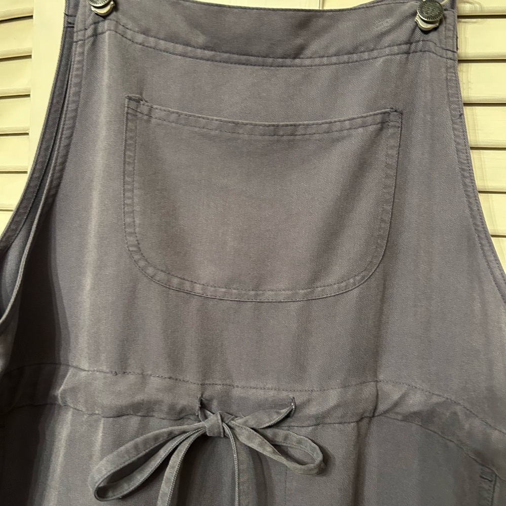 Charcoal Gray Maxi Jumper-Overall Dress, women’s Medium. Pockets galore. Tab top
